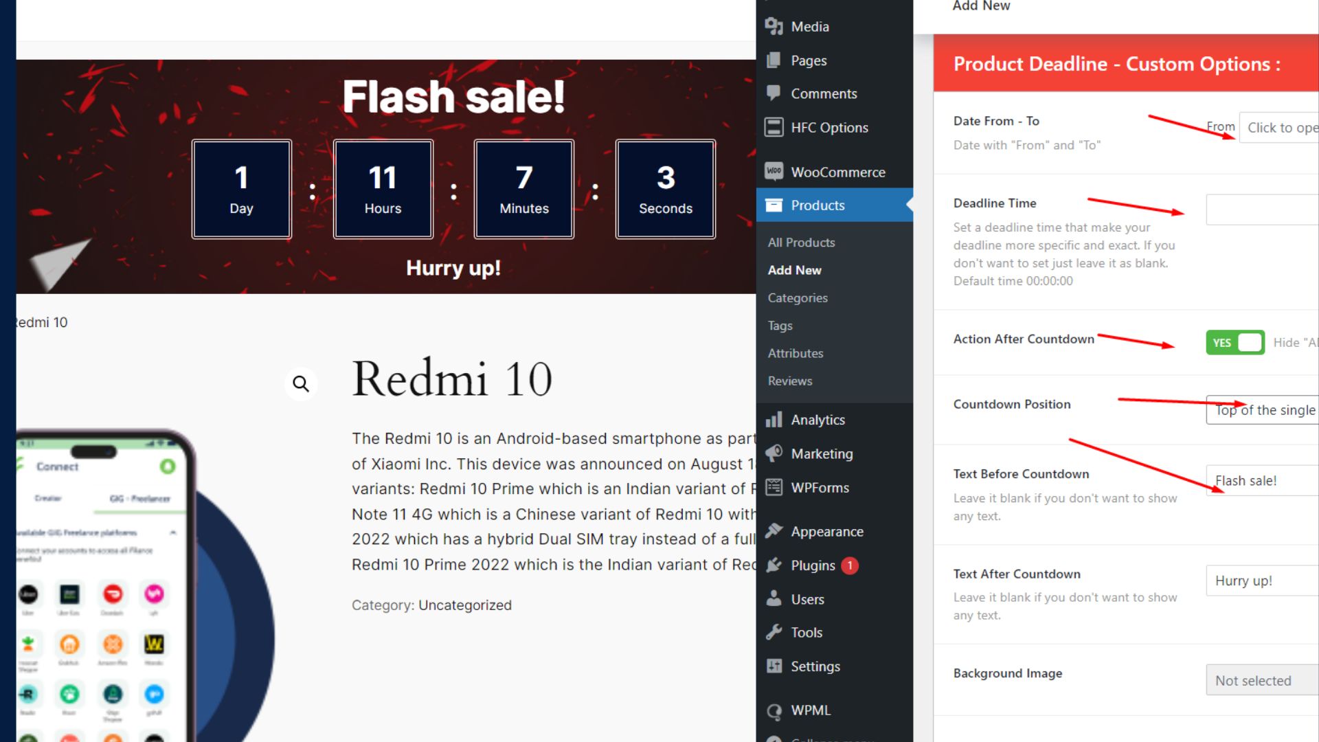 Product Deadline plugin for WordPress